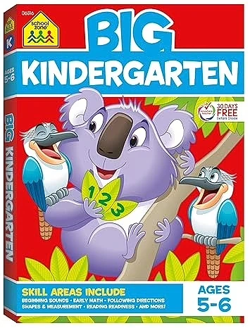 School Zone Big Kindergarten Workbook – 320 Pages of Reading, Math, Numbers 0–20 & More (Ages 5–6)