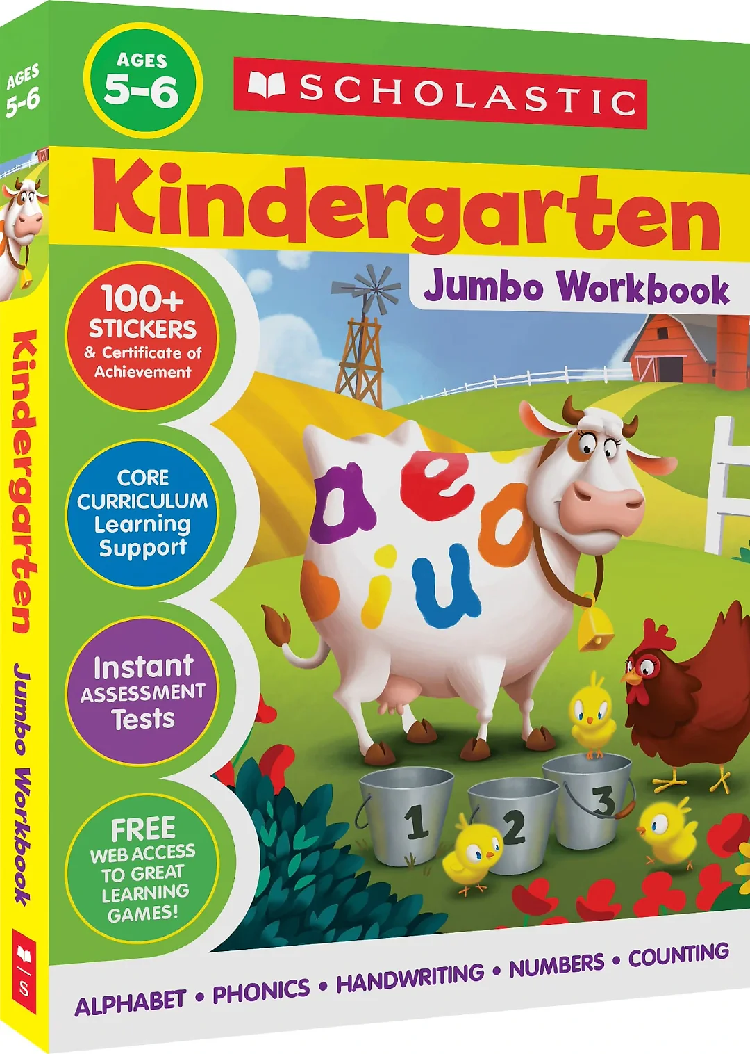 Scholastic Kindergarten Jumbo Workbook – 300+ Pages of Alphabet, Phonics, Handwriting & Math Practice